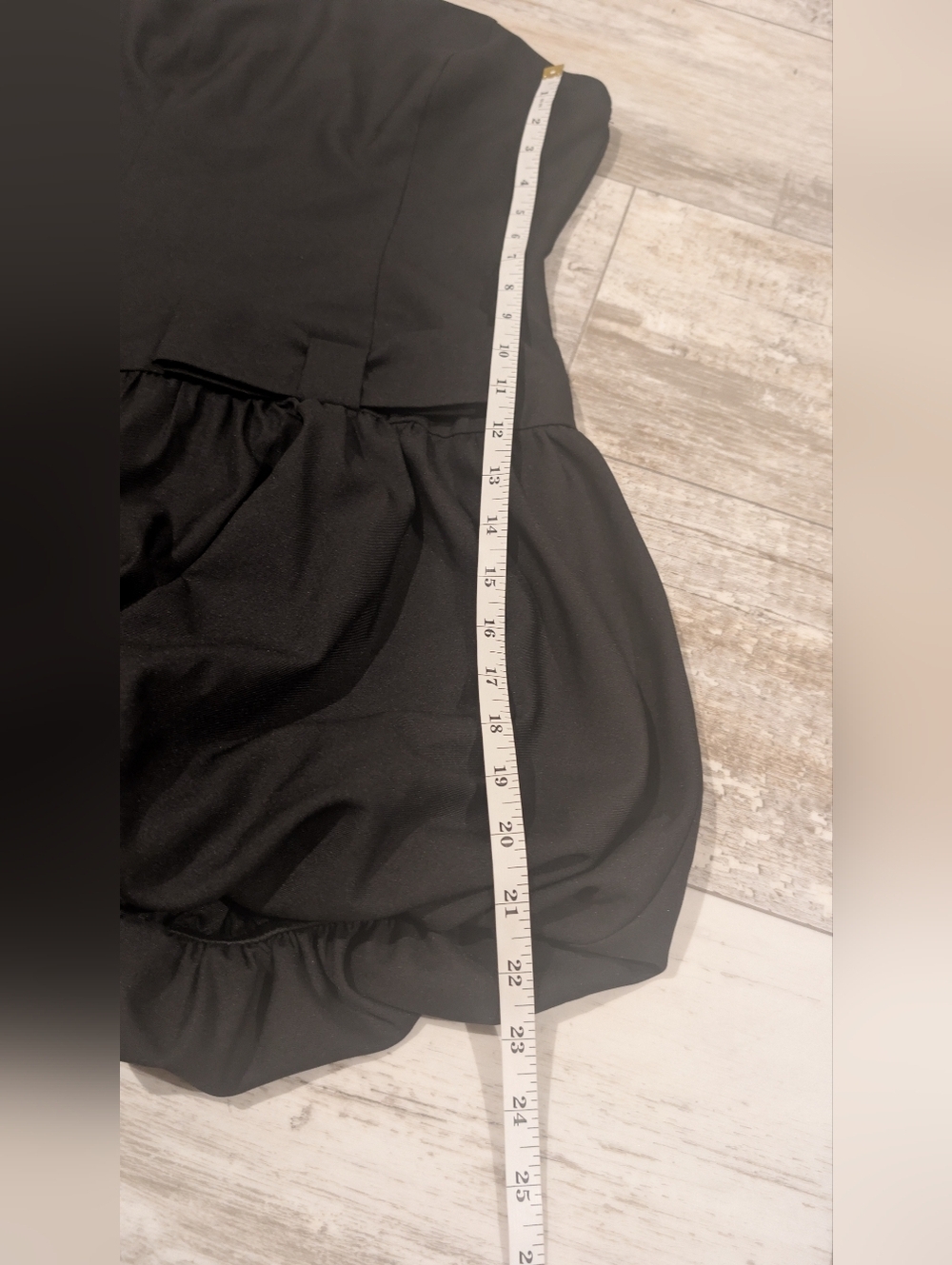 Women’s Black Strapless Bubble Hem Mini Dress - Picture 8 of 8